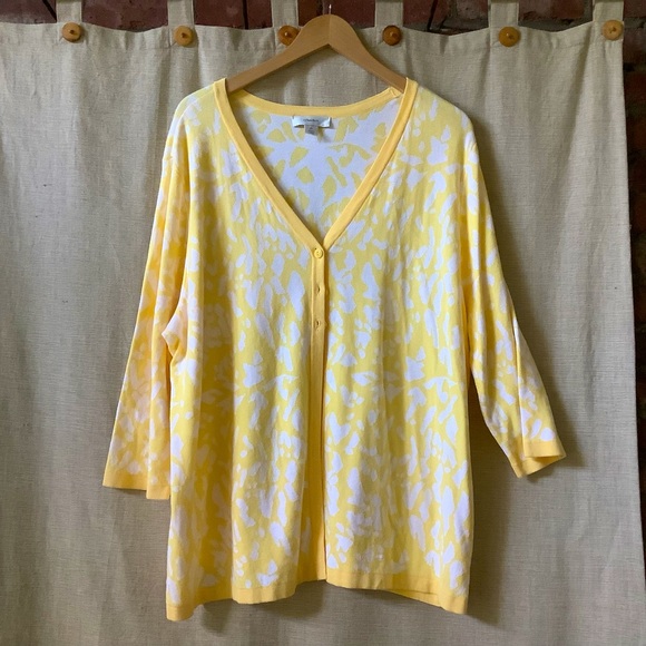 CJ Banks cotton cardigan sweater lovely!! 2X with a Bonus Talbots sweater! - Picture 4 of 14